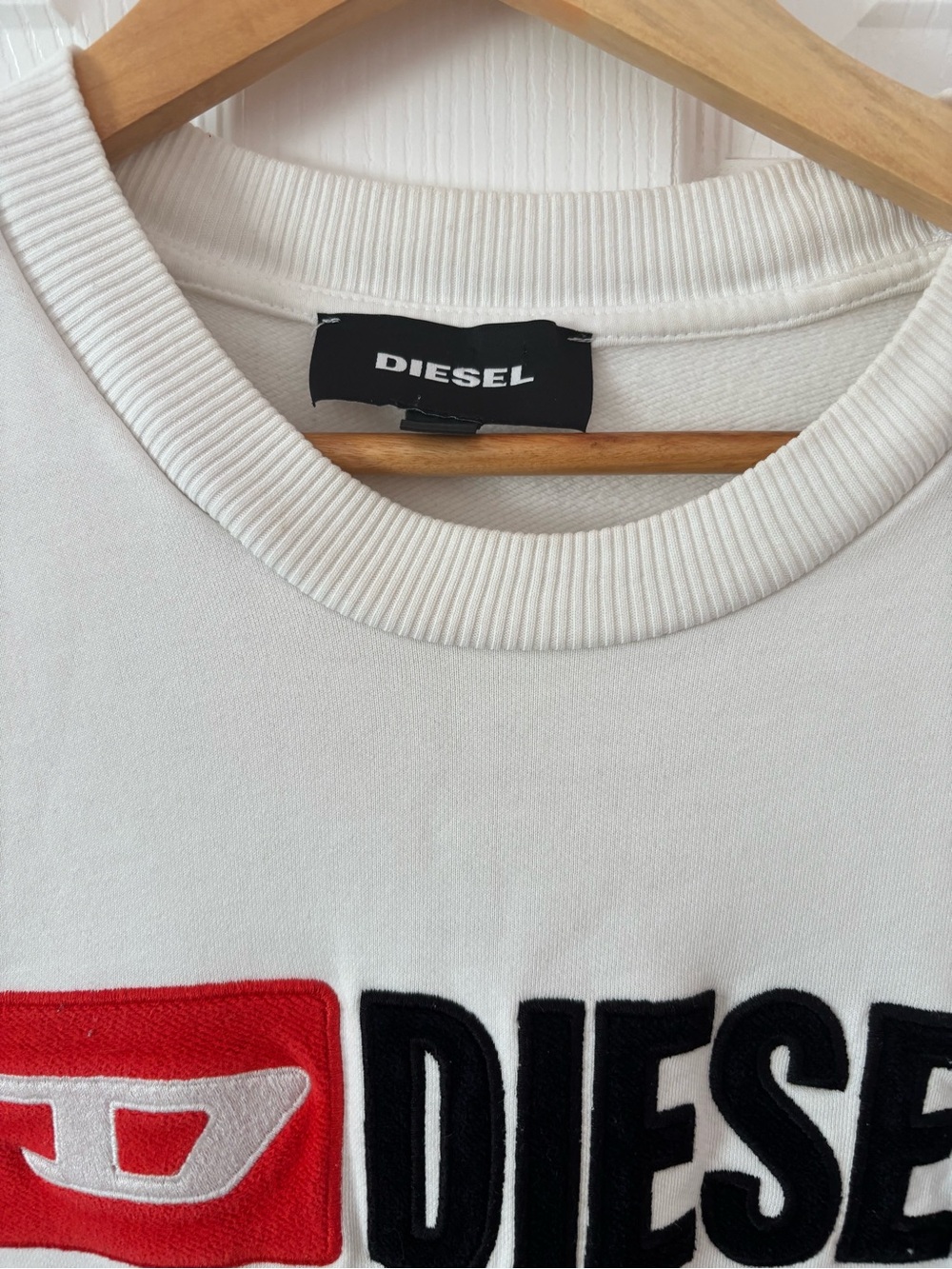 Diesel Denim Division Logo Sweatshirt White Size L⁠ - Picture 4 of 5